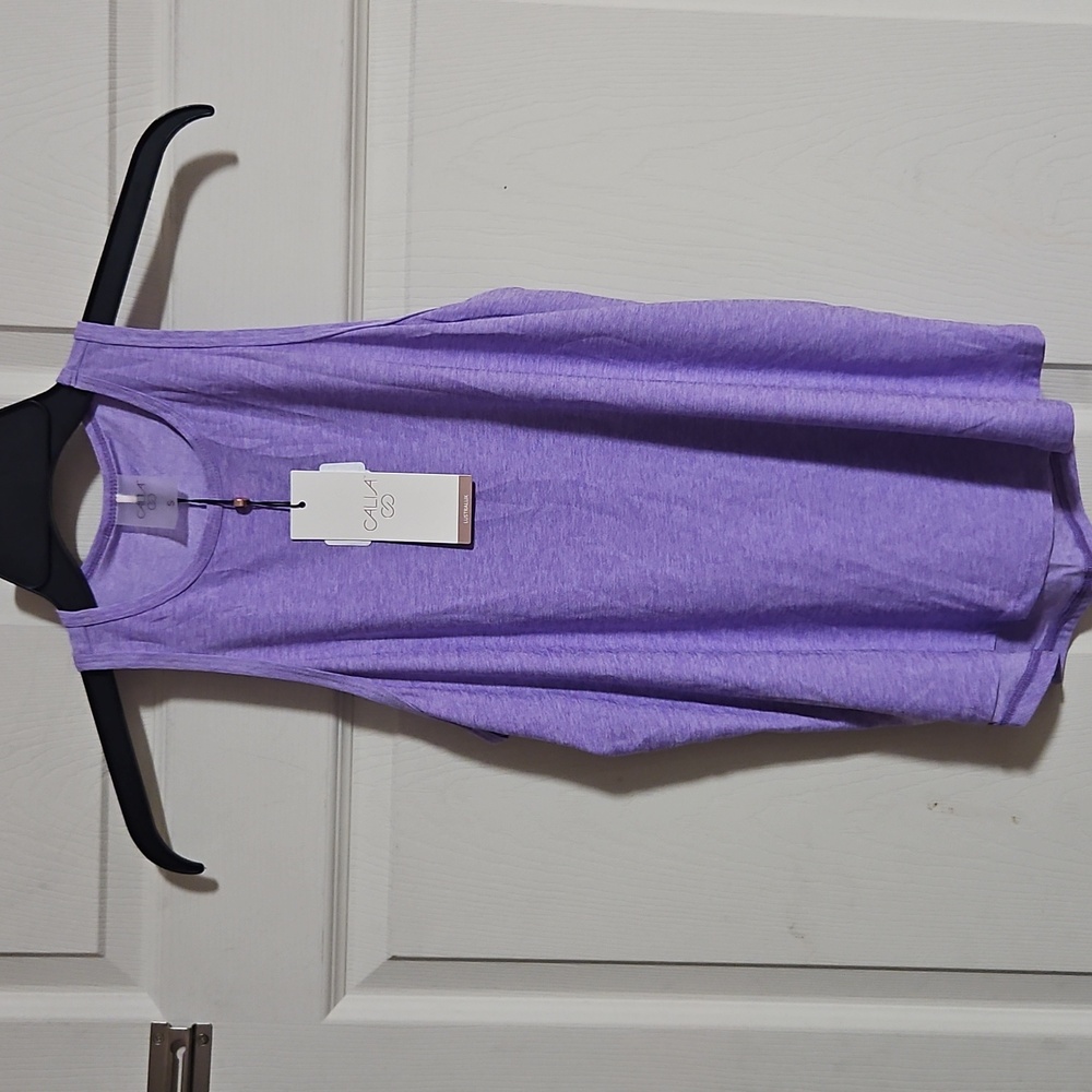 CALIA Women’s LustraLux Cutaway Tank: LIGHT PURPLE HEATHER: NEW WITH TAGS: SZ S